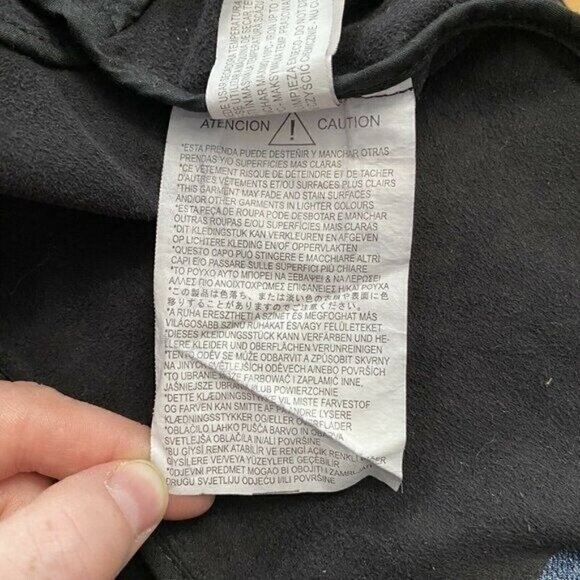 Zara Faux Suede Black Vest Open Front Women's Small Waterfall Shimmer - Picture 6 of 9